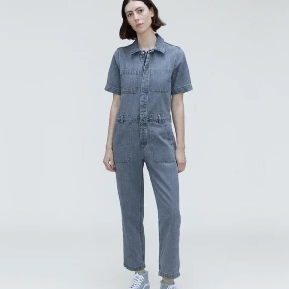 EVERLANE The Supersoft Jean Coverall Sz 8 - Picture 2 of 14
